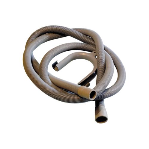 Primaflow 2-Part Washing Machine Outlet Hose with Crook - 1.5m Grey for Efficient Drainage