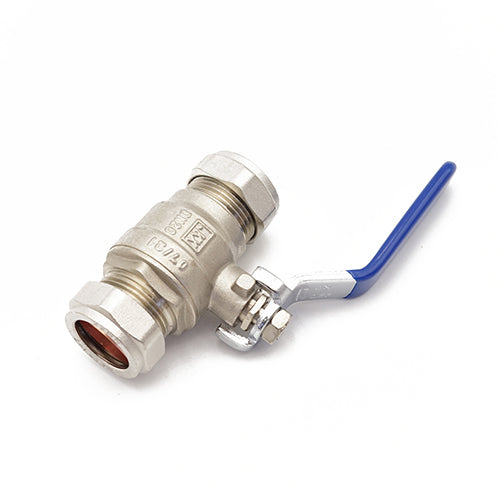 Primaflow QLC Blue Lever Ball Valve PN25 22mm CxC WRAS Approved for Reliable Flow Control