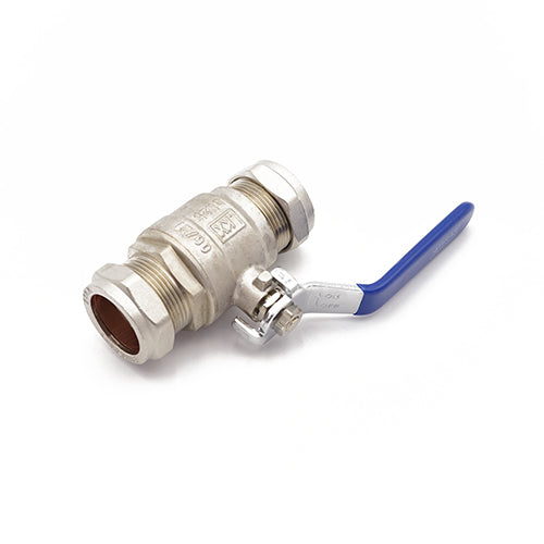 Primaflow QLC Blue Lever Ball Valve PN25 28mm CxC WRAS Approved for Reliable Flow Control