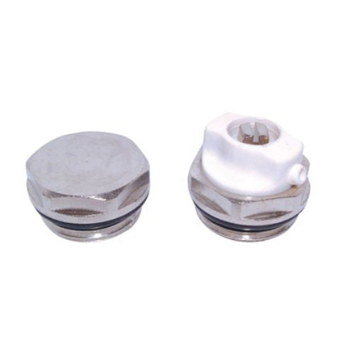 Radiator vent and plug set 1/2" - chrome