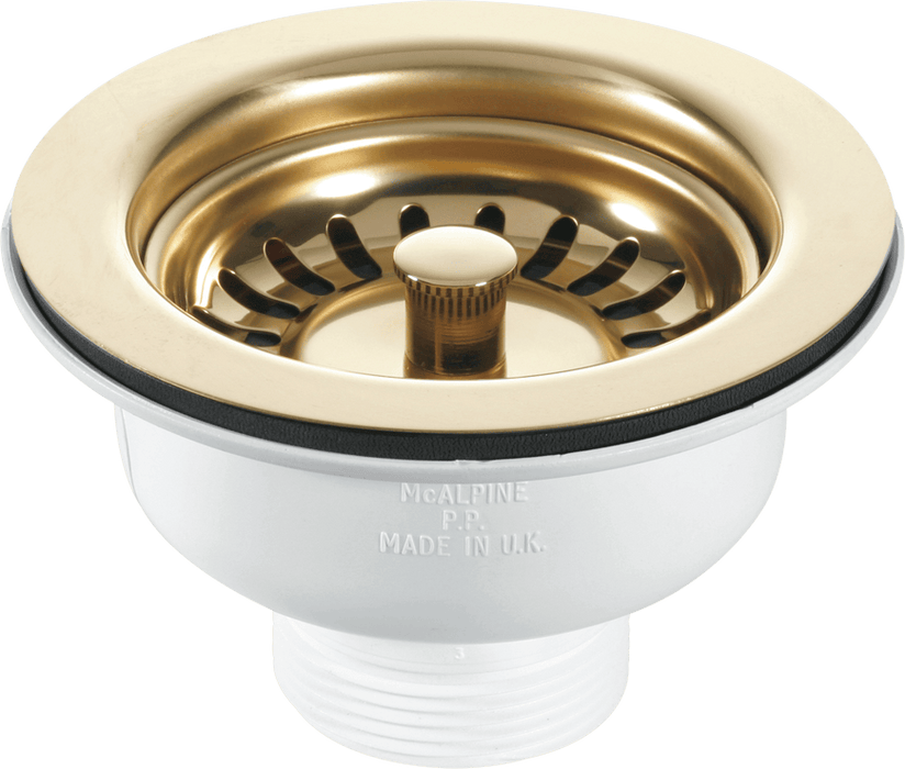 McAlpine BSWPVD Basket Strainer Waste Gold