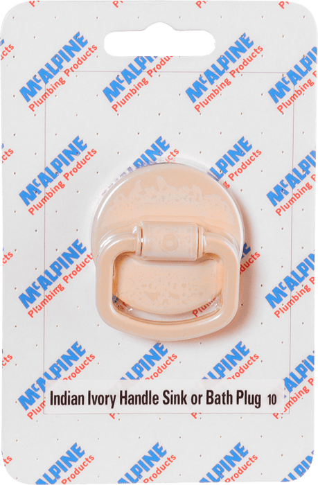 McAlpine CARD10 No.10 Handipak Indian Ivory Sink or Bath Plug