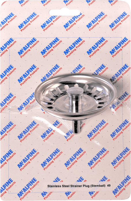 McAlpine CARD49 No.49 Handipak Stainless Steel Strainer Plug