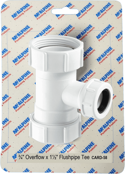 McAlpine CARD58 No.58 Handipak 3/4" Overflow x 1.5" Flushpipe Tee