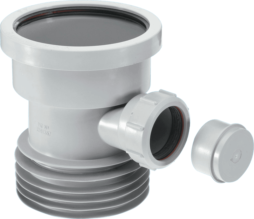 McAlpine DC1GRBO 110mm Drain Connector with Boss Grey