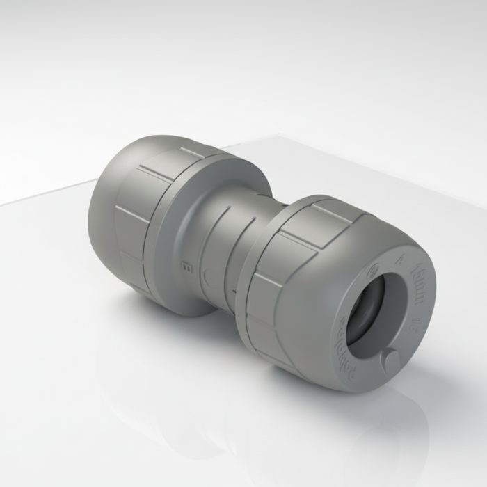 Polypipe PolyPlumb Enhanced Straight Coupler 10mm PB010 Grey