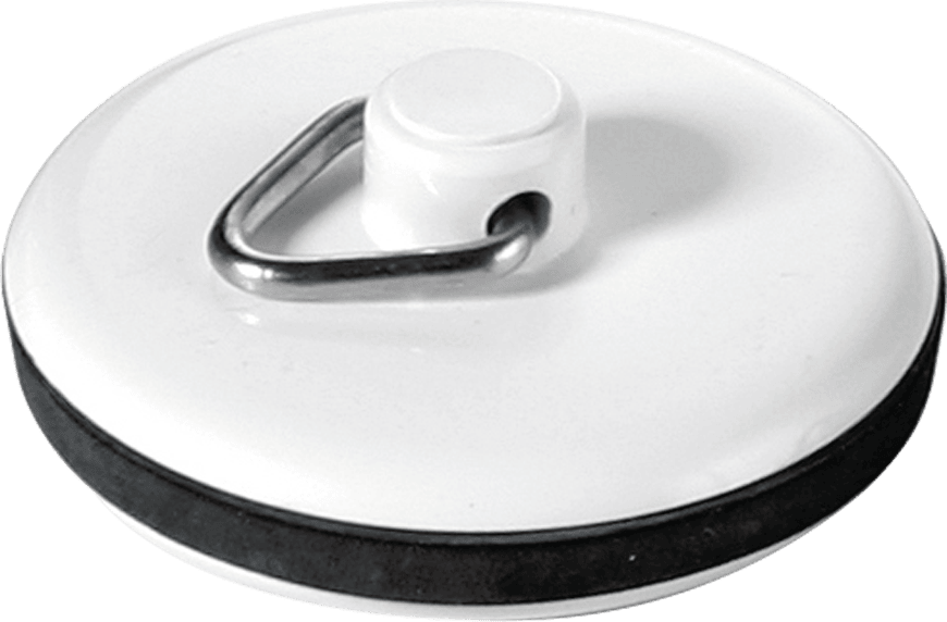 McAlpine WP2T 1.75" White Plastic Plug with Rubber Seal and Triangle