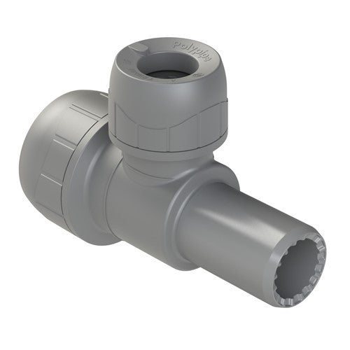 Polypipe Polyplumb Brass Special Tee 22mm X 22mm X 15mm PB1222