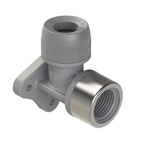 Polypipe Polyplumb Wall Plate Elbow Grey 22mm X 1/2 PB532212