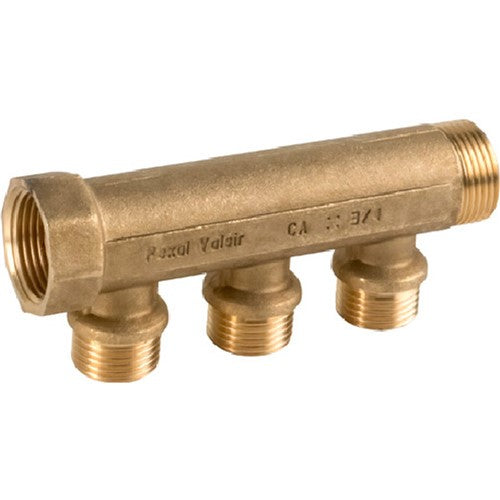 VS0132501 VALSIR PEXAL BRASS 3 PORT MANIFOLD 3/4'' INLET -1/2' OUTLET