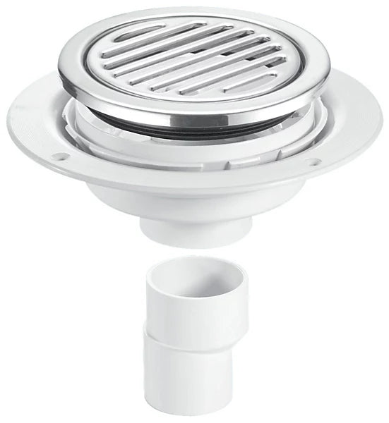 McAlpine UNTRAP SHOWER GULLY 25mm CP RND TILE