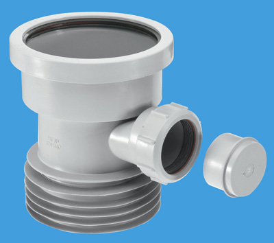 DC1-GR-BO  McAlpine 110mm Drain Connector with Boss Grey