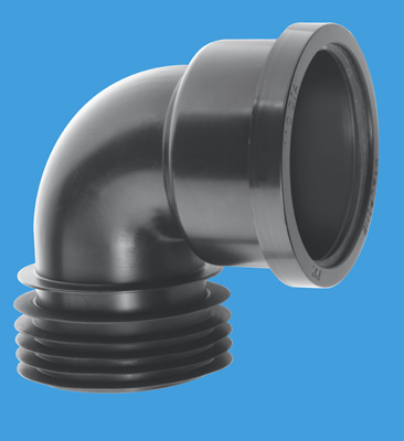 DC90-BL  McAlpine 90 Degree Drain Connector Black