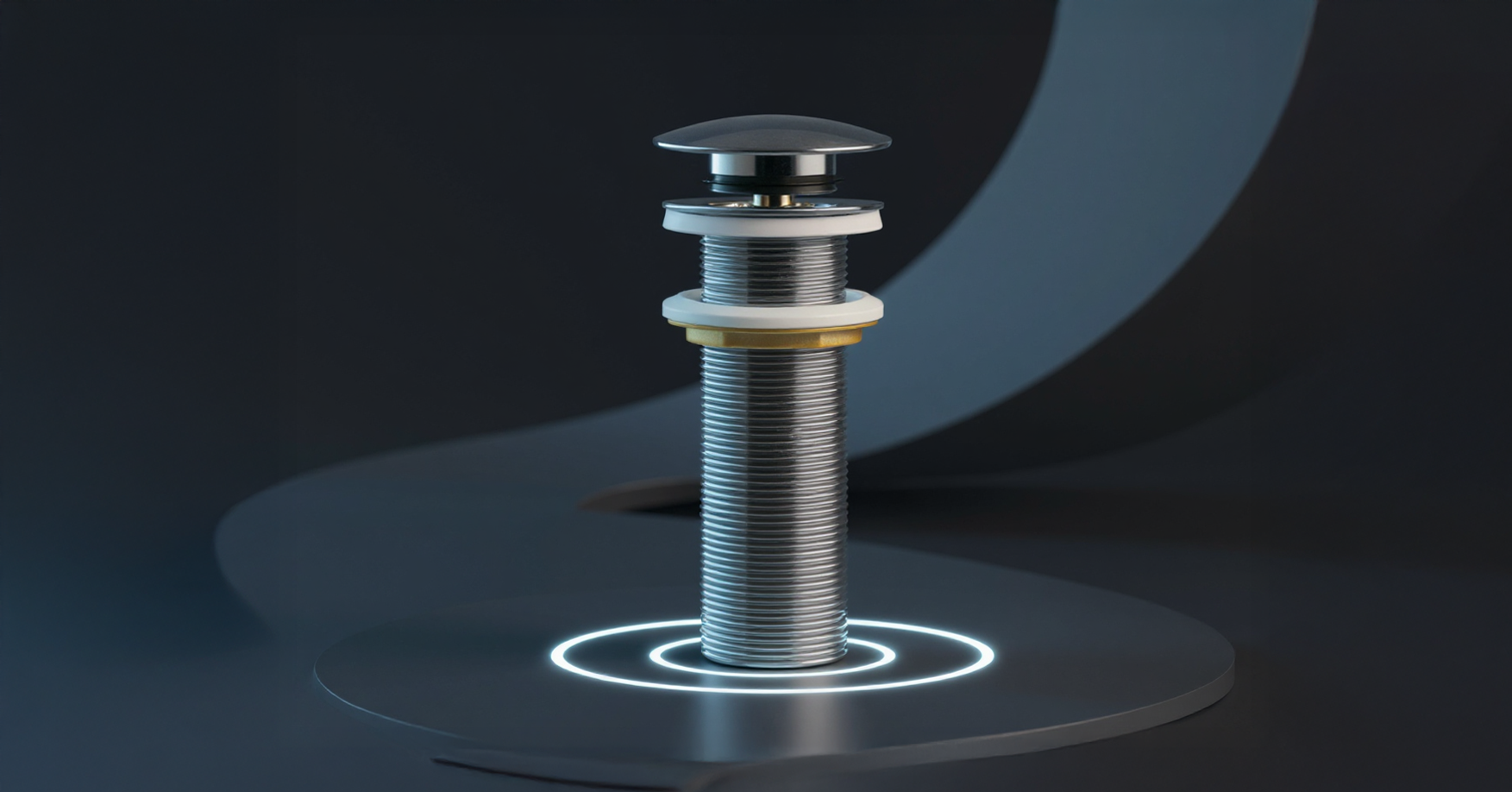 Premium Chrome Click-Clack Extended Basin Waste (No Overflow) – Ø66 mm Plug, 130 mm Body | Made in Spain | GetPlumb