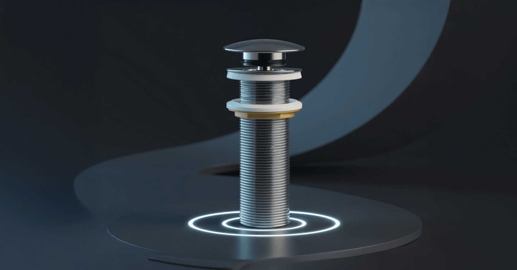 Premium Chrome Click-Clack Extended Basin Waste (No Overflow) – Ø66 mm Plug, 130 mm Body | Made in Spain | GetPlumb - Getplumb