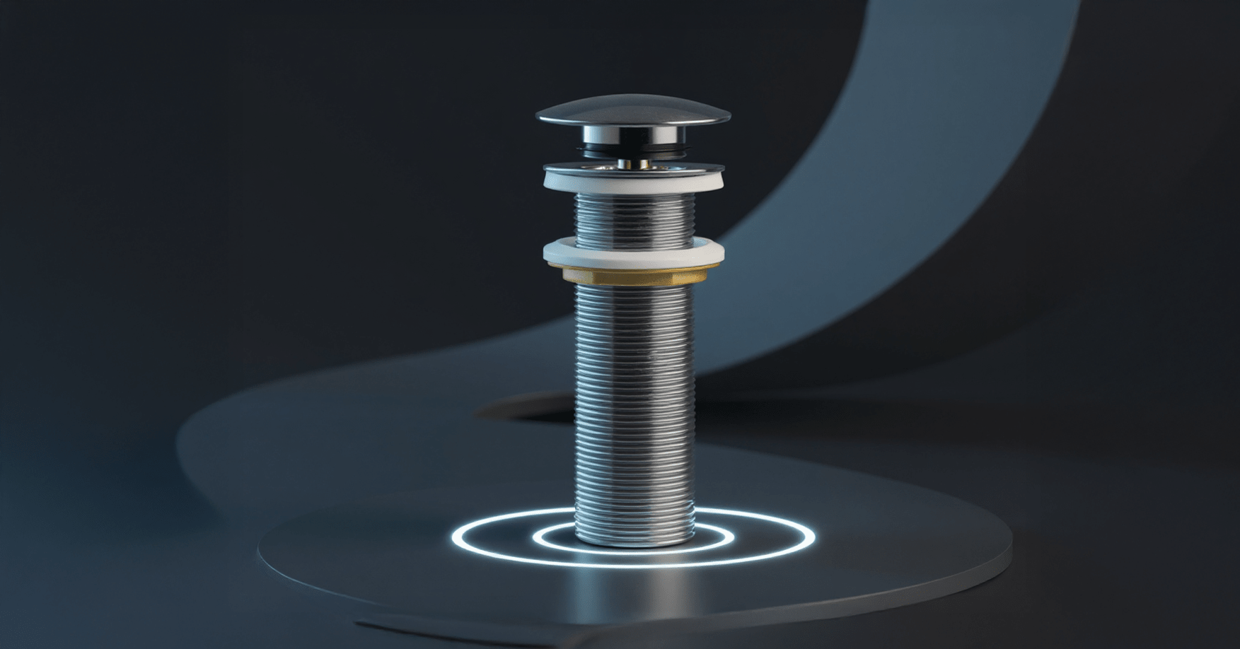 Premium Chrome Click-Clack Extended Basin Waste (No Overflow) – Ø66 mm Plug, 130 mm Body | Made in Spain | GetPlumb - Getplumb