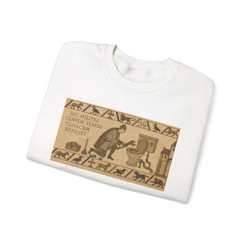 Crewneck Sweatshirt — Vintage Egyptian Scroll Design (“HE SAID SHE SAID CLIMAX THRONE MACHTAY”)