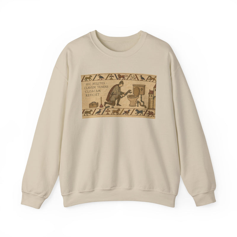 Crewneck Sweatshirt — Vintage Egyptian Scroll Design (“HE SAID SHE SAID CLIMAX THRONE MACHTAY”)