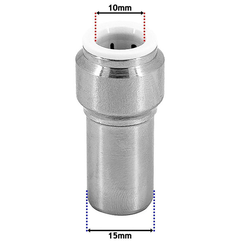 10mm × 15mm Chrome Push-Fit Straight - Getplumb