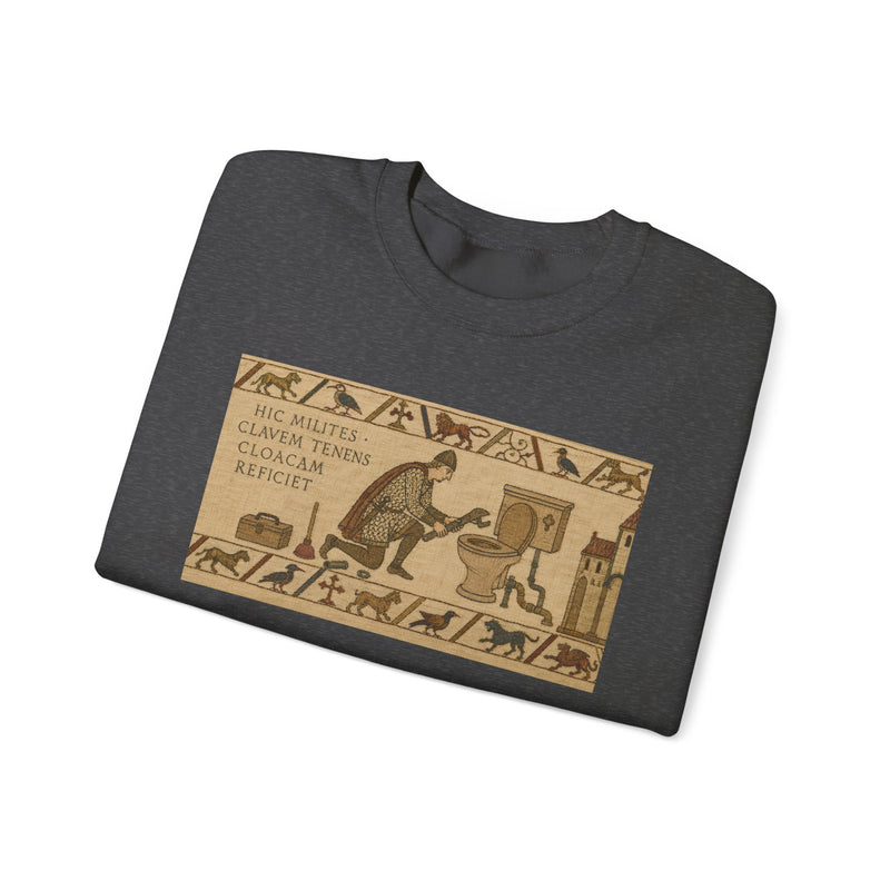 Crewneck Sweatshirt — Vintage Egyptian Scroll Design (“HE SAID SHE SAID CLIMAX THRONE MACHTAY”)
