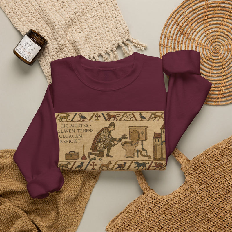 Crewneck Sweatshirt — Vintage Egyptian Scroll Design (“HE SAID SHE SAID CLIMAX THRONE MACHTAY”)