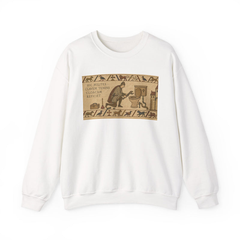 Crewneck Sweatshirt — Vintage Egyptian Scroll Design (“HE SAID SHE SAID CLIMAX THRONE MACHTAY”)
