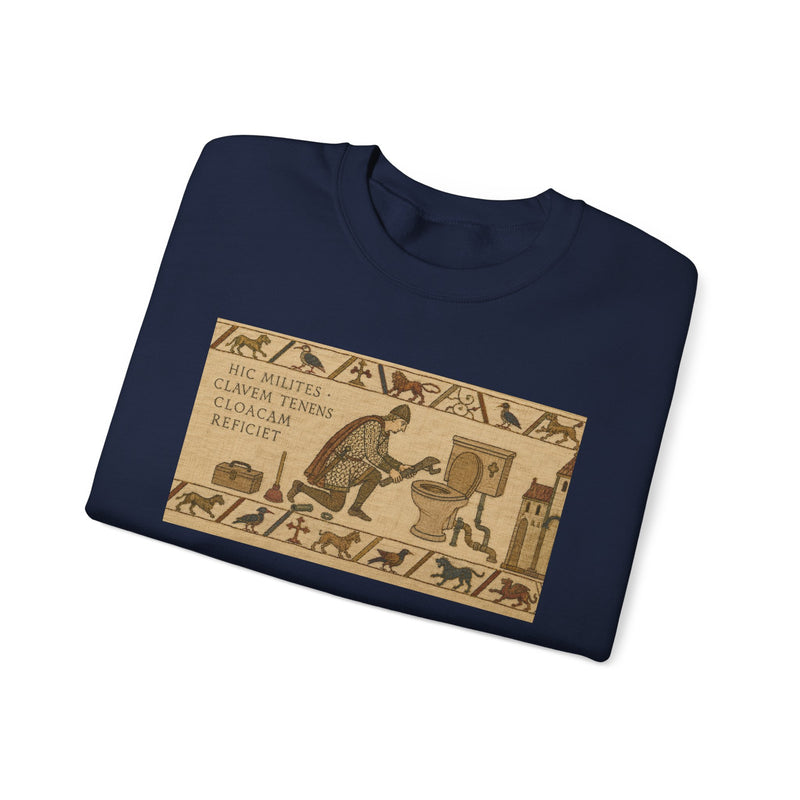 Crewneck Sweatshirt — Vintage Egyptian Scroll Design (“HE SAID SHE SAID CLIMAX THRONE MACHTAY”)