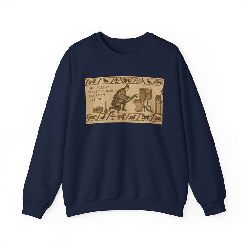 Crewneck Sweatshirt — Vintage Egyptian Scroll Design (“HE SAID SHE SAID CLIMAX THRONE MACHTAY”)