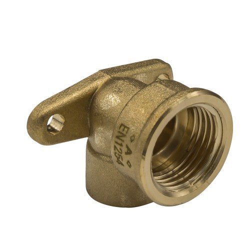 15mm × ½" End Feed Wallplate Elbow — Copper - Getplumb