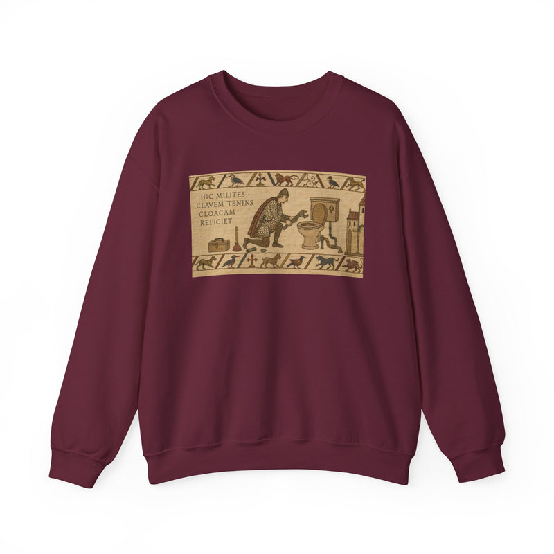Crewneck Sweatshirt — Vintage Egyptian Scroll Design (“HE SAID SHE SAID CLIMAX THRONE MACHTAY”)