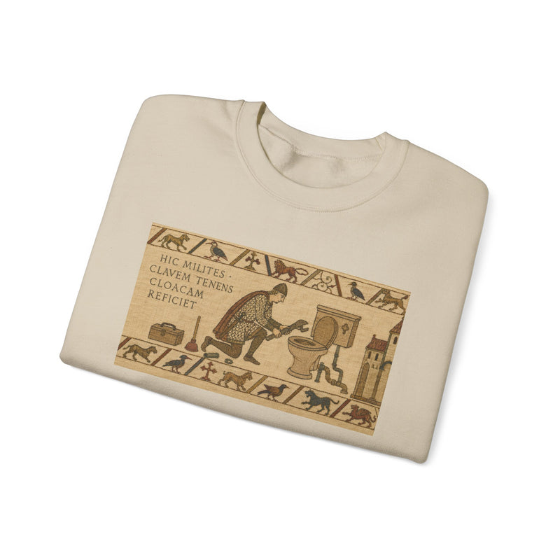 Crewneck Sweatshirt — Vintage Egyptian Scroll Design (“HE SAID SHE SAID CLIMAX THRONE MACHTAY”)