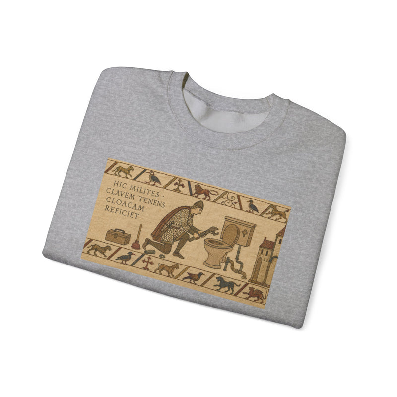 Crewneck Sweatshirt — Vintage Egyptian Scroll Design (“HE SAID SHE SAID CLIMAX THRONE MACHTAY”)
