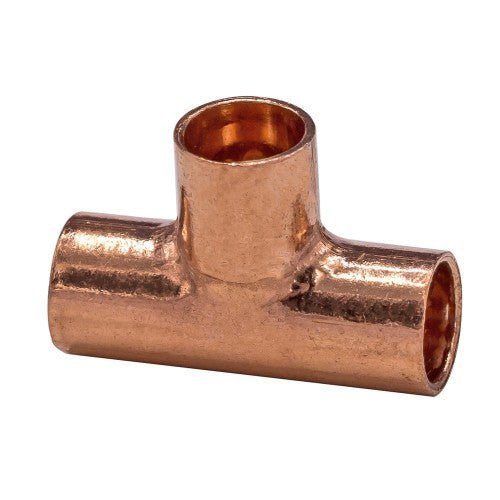 54mm End Feed Equal Tee — Copper - Getplumb
