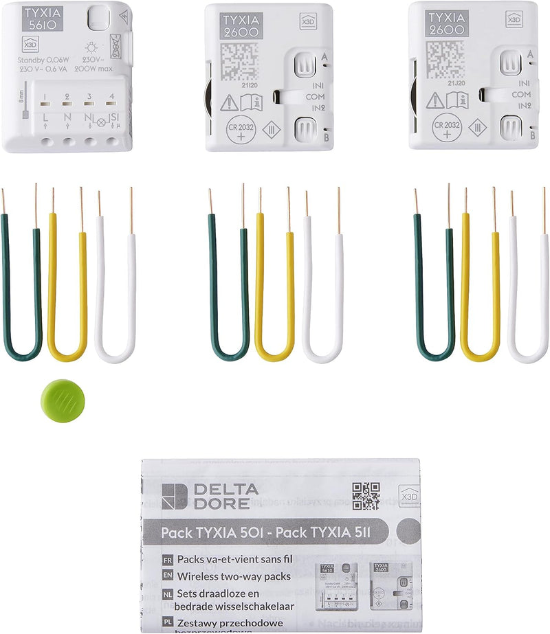 Delta Dore Pack Tyxia 511 Two-Way Lighting Control Pack - No Neutral - 6351408