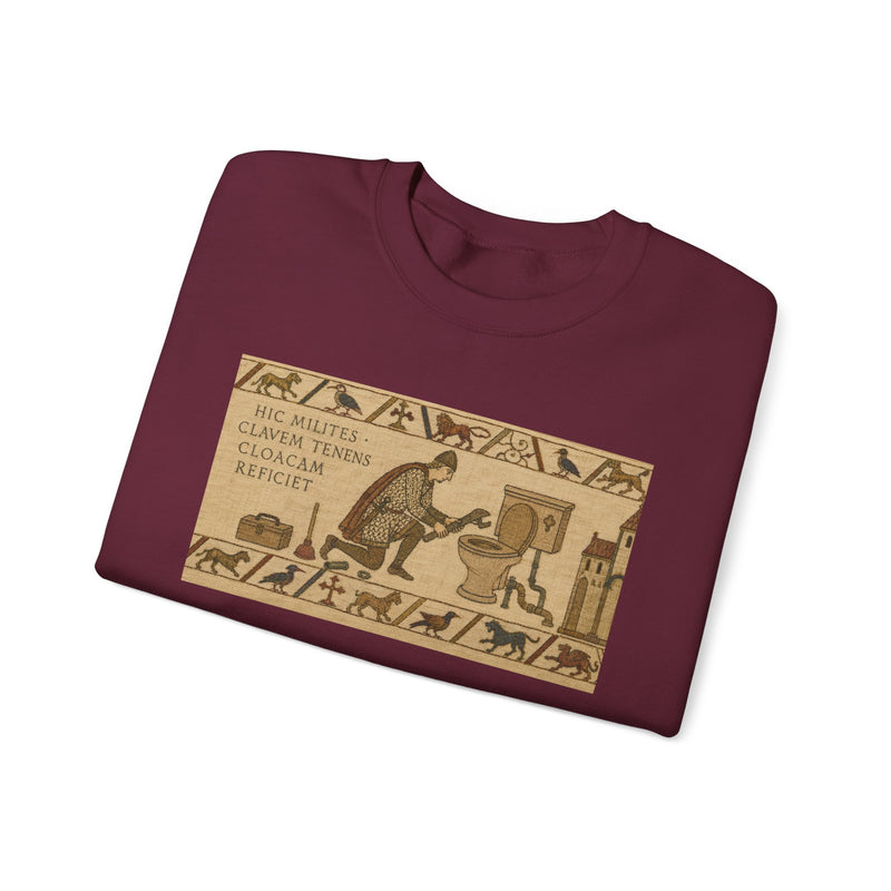 Crewneck Sweatshirt — Vintage Egyptian Scroll Design (“HE SAID SHE SAID CLIMAX THRONE MACHTAY”)