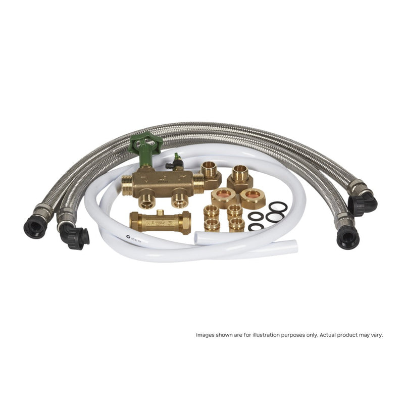 BWT Perla Silk water softener with Uniconnect block and high flow hoses