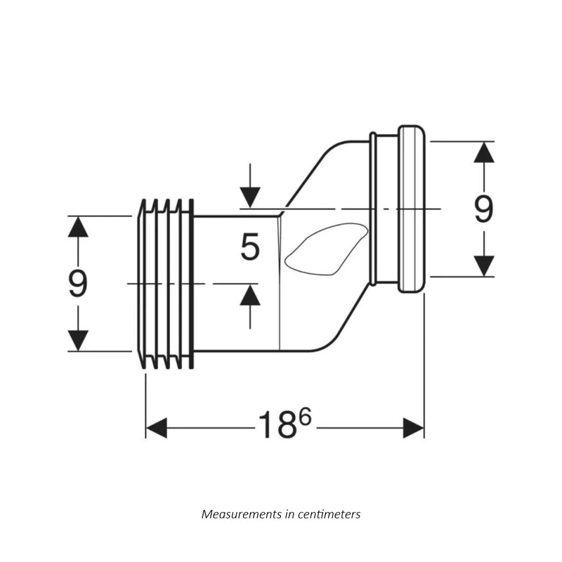Geberit stepped WC connector set 388.352.29.1 — detail view