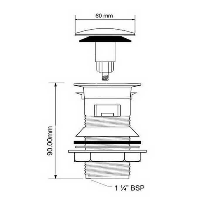 McAlpine CW60CB Spring Loaded Basin Waste Slotted