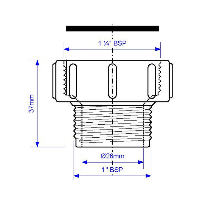 McAlpine S12C 1.25" Female x 1" Male BSP Coupling