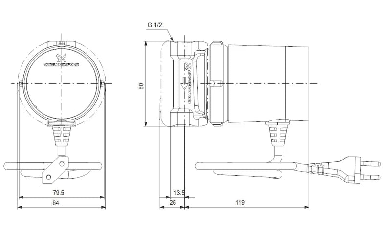 Grundfos Comfort UP15-14 B PM Energy-Efficient Circulation Pump