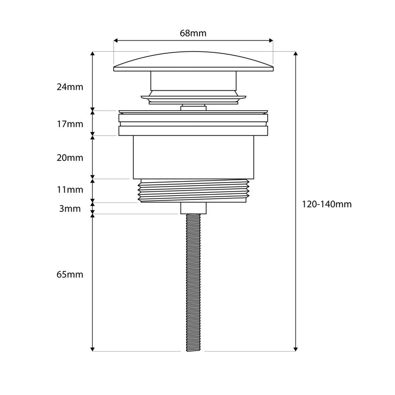 Scudo Universal Basin Waste - Brushed Nickel — WASTE114BN