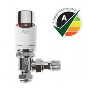 Drayton Auto-Balancing TRV4 Classic Thermostatic Radiator Valve – 15 mm Angled, Lockshield Included - Getplumb
