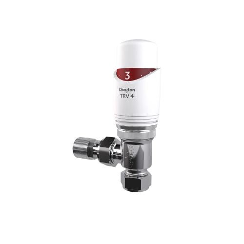 Drayton TRV4 Angled 15mm C/W Head White - Getplumb