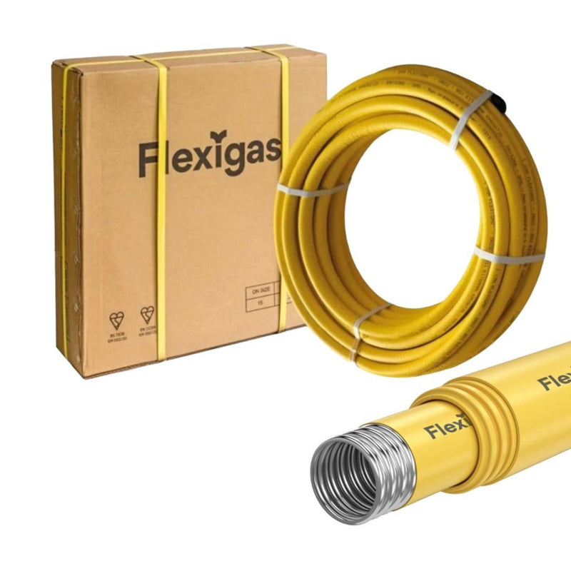 FlexiGas 28mm Double Sleeved Flexible Gas Pipe - 25m Box - Getplumb