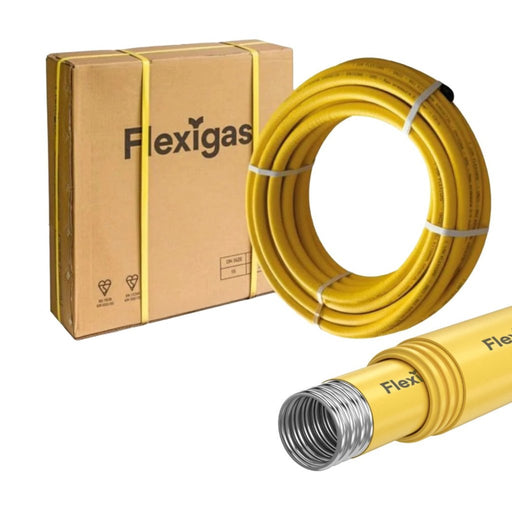 FlexiGas 28mm Double Sleeved Flexible Gas Pipe - 25m Box - Getplumb