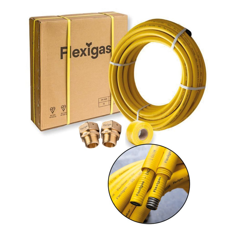 Flexigas Ds - 50 - 15M W/ 2x Male Bsp Fittings - Getplumb