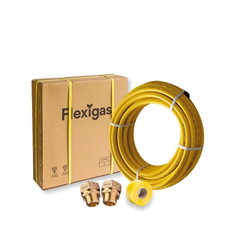 Flexigas Ds - 50 - 15M W/ 2x Male Bsp Fittings - Getplumb