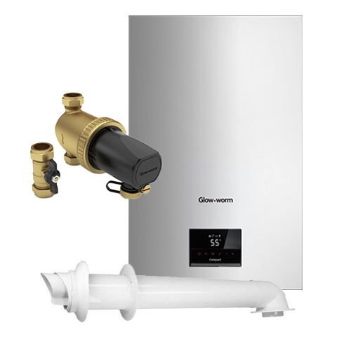 Glow - worm Compact 24kW LPG Combi Boiler Bundle with Horizontal Flue - Getplumb