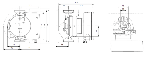 Grundfos Magna1 25 - 120 180 1x230V Pump for High Flow Rates - Getplumb