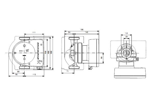 Grundfos Magna1 25 - 80N 180 1x230V Pump for High Performance - Getplumb